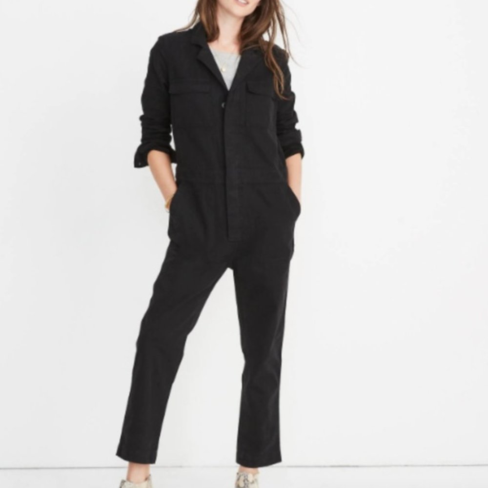 Madewell Black Slim Coverall Jumpsuit - extra small